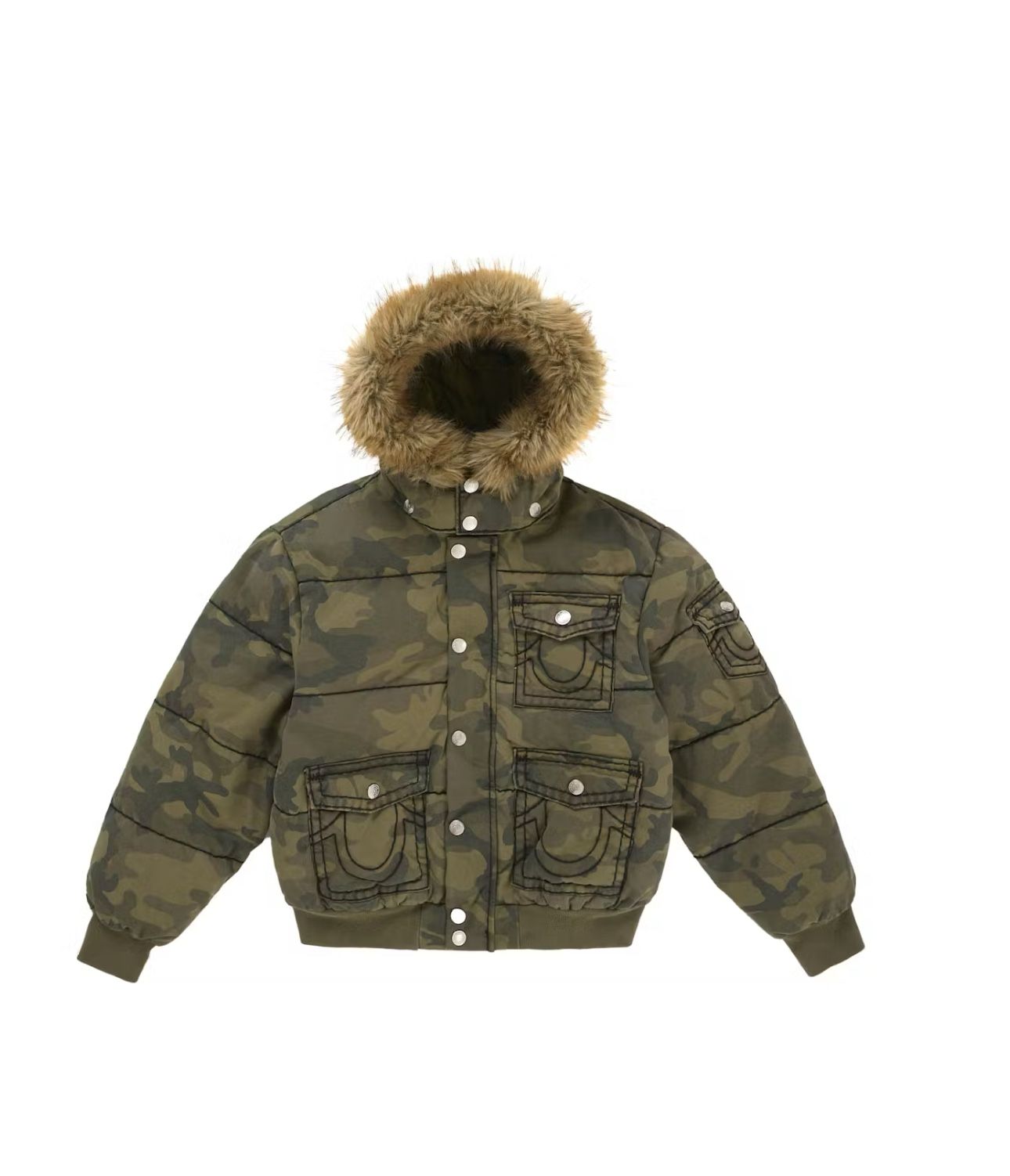 Supreme True Religion Puffer Jacket Olive Camo