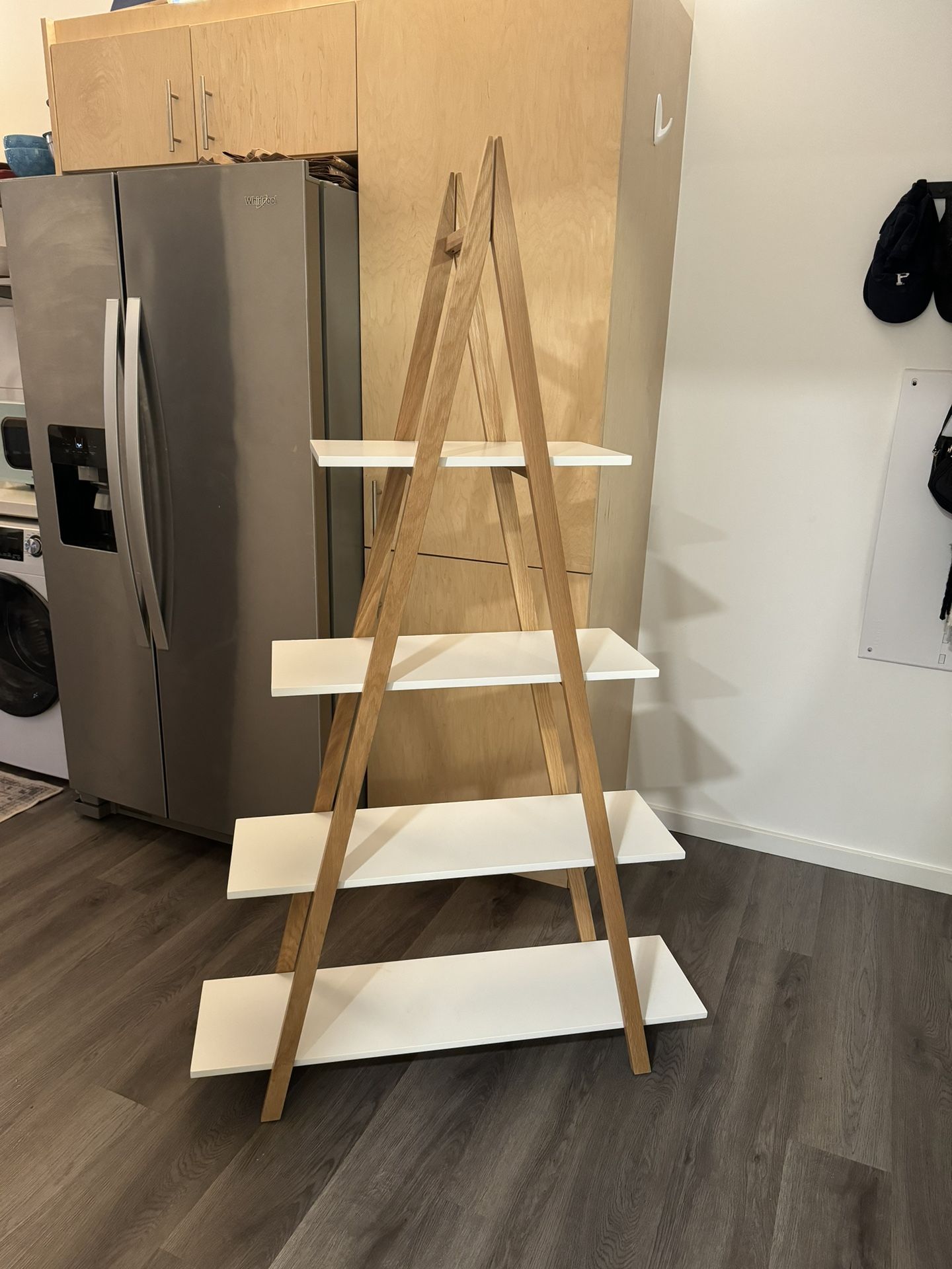 66.5" Abacus Ladder Bookshelf Oak and White (A-Frame)