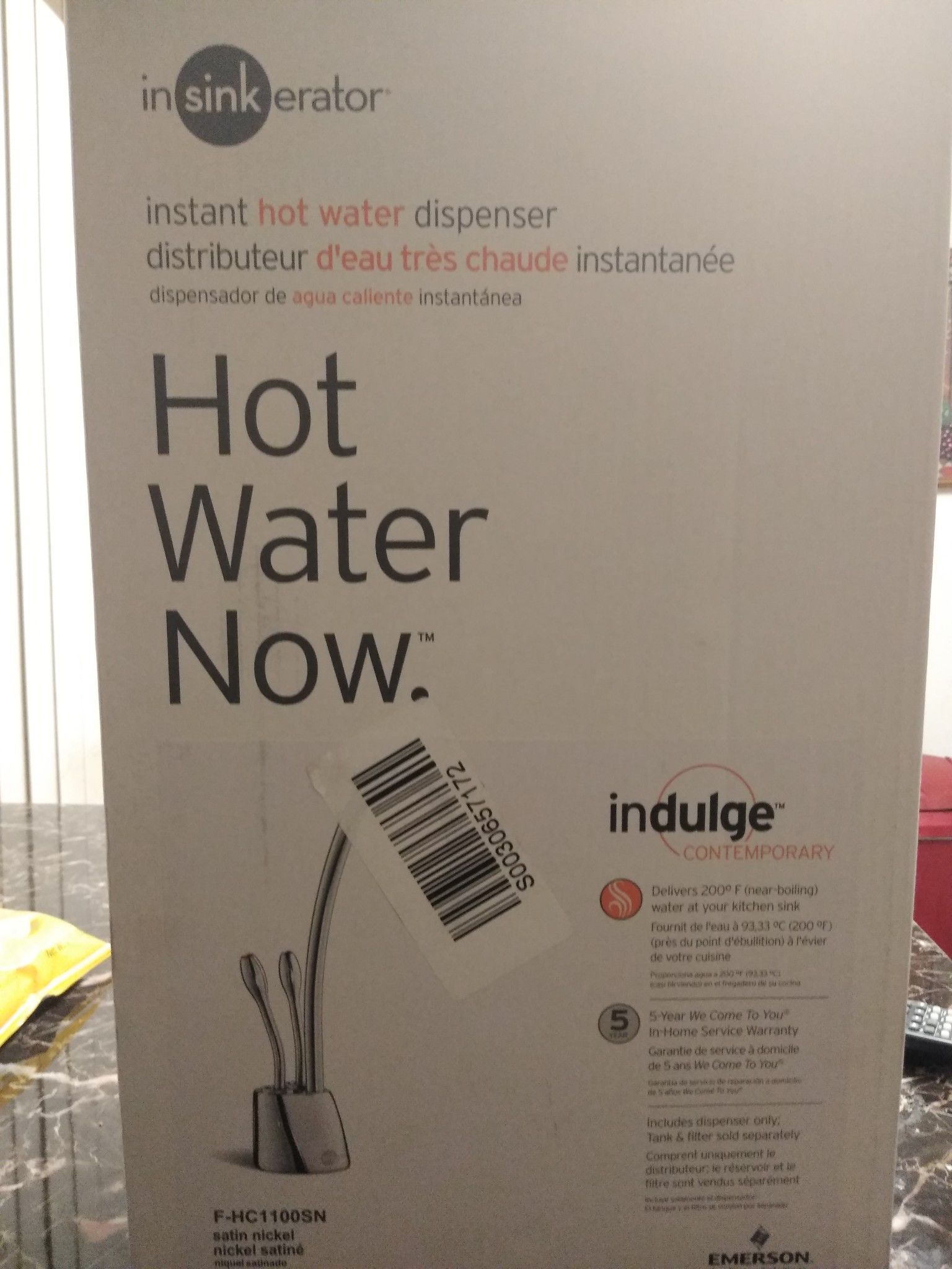 Insinkerator hot water dispenser home Depot ..made by:Emerson