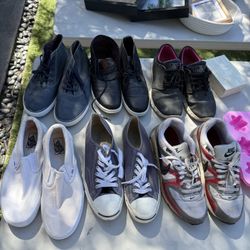Men’s Shoes (6 Pairs All For $50 Total). Size 11.  Nike AirMax, Nike sb, Vans Slip Ons, Converse, Ben Sherman, Alto