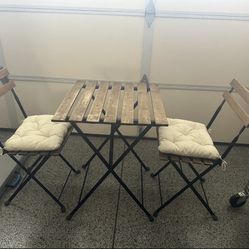 IKEA Tarno Table 2 Chairs Cushions Outdoor Patio Set 