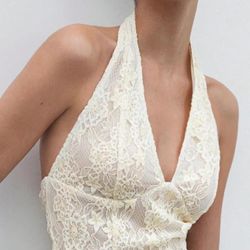 Women's Floral Lace Halter Tops Sleeveless Fall Going Out Crop Tank Tops