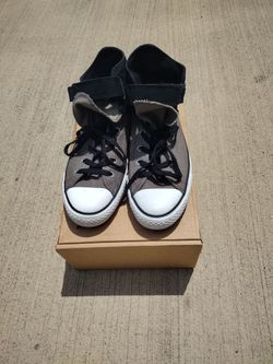 Converse Men's Black Gray Canvas High-Top Sneakers Lace Up Casual Shoes