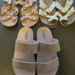 3 Pares De Sandalias Niñas Size 1 