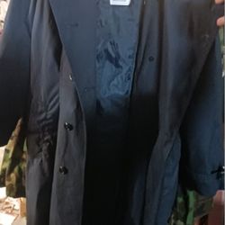 DSCP Military Defender  Collection All Weather Trench Coat Zip Liner Black Womens 14R