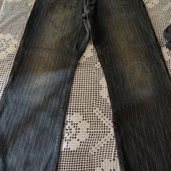 Vintage Pinstripe Faded Jeans