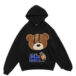 NIEPCE Black EXT369 FURRY TEDDY HOODIE Men’s Size Large