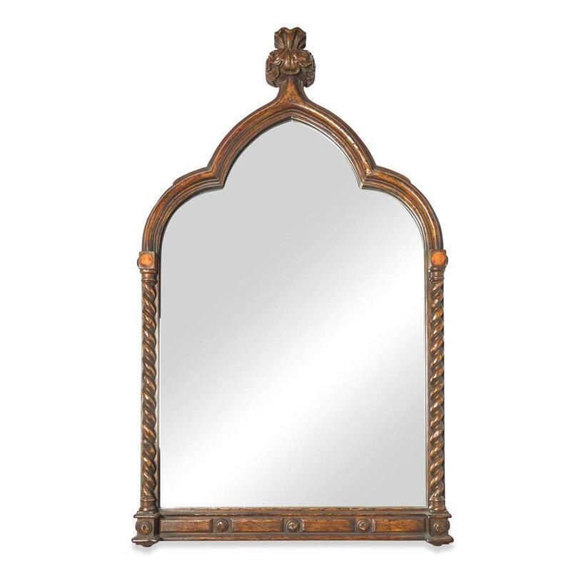 Gothic Revival painted wood mirror