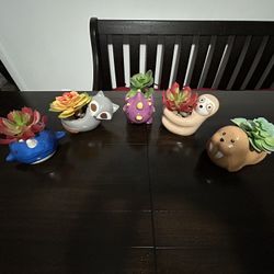 5 pc Animal Succulent Ceramic Planters