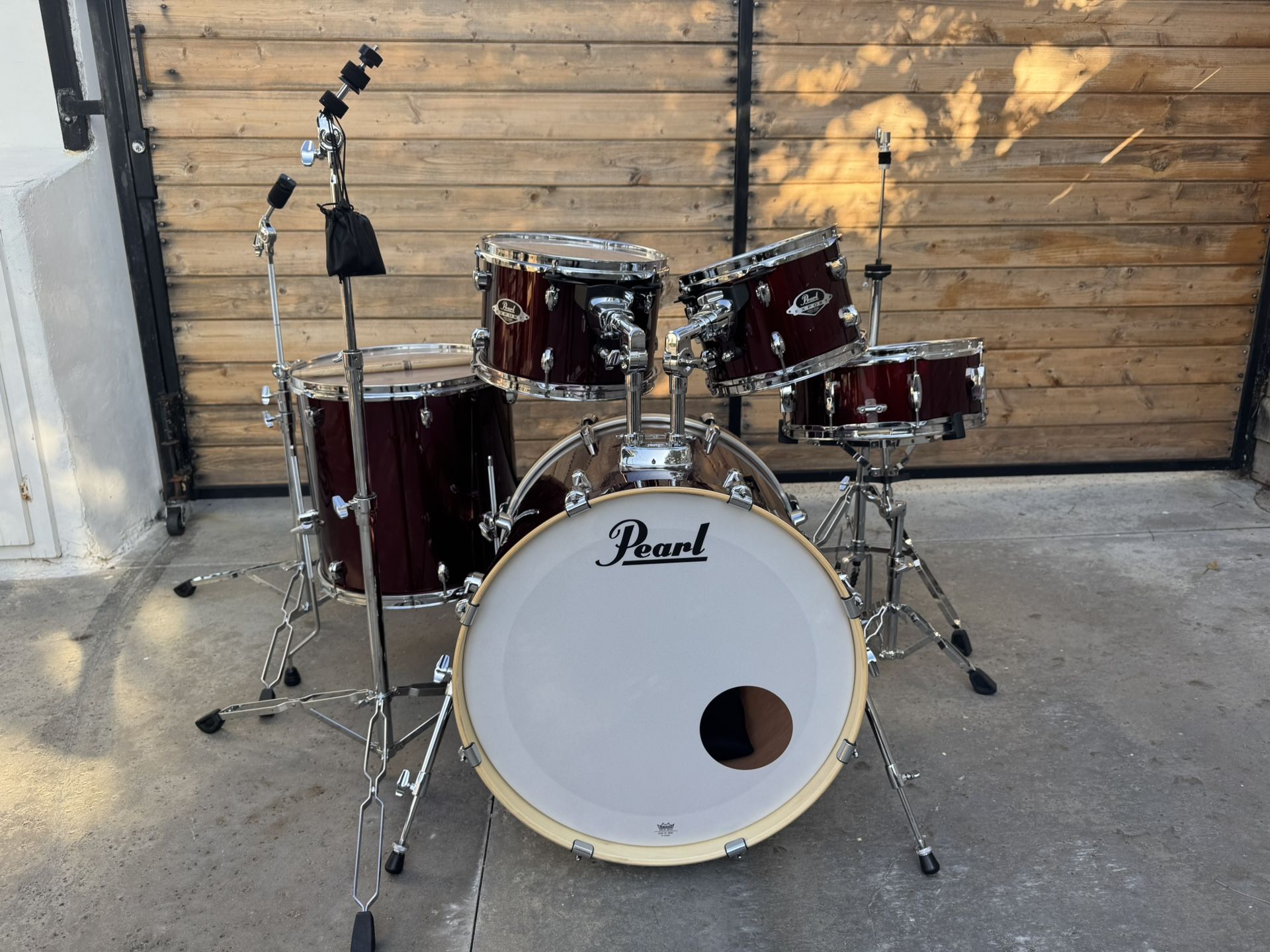 Pearl Export Standard 5 Piece Drum Set Burgundy