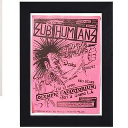 Sub Humans print mini concert poster flyer music