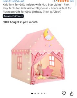 Kids pink play tent new