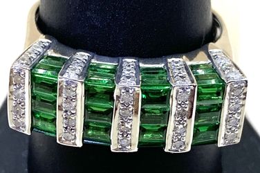 Size 10 Gold/Diamond/Gemstone Cocktail Ring