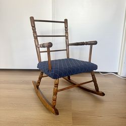 Wooden toddler rocking upholstered chair