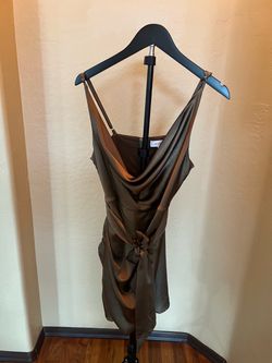Satin Cowl Neck Mini Dress L