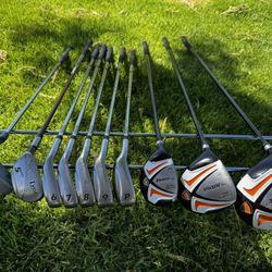 LEFT-HANDED Golf Club Set - 10 Clubs - Driver, 3W, 5W, Hybrid, Lynx Irons & Putter - Ready to Play - $199