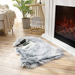 Fluffy Shaggy Area Rug Ultra Soft 2 x 3 Feet Sheepskin Fur Rug Machine Washable