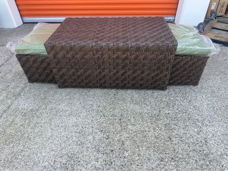 New 3pc outdoor patio furniture occasional set Sunbrella fabric