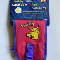 Vintage Pokemon Nintendo Game Boy Color Pikachu Carrying Case BRAND NEW (Pink)