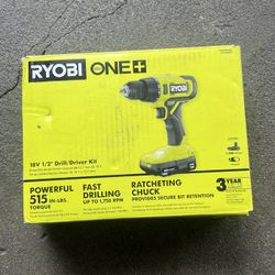 RYOBI ONE+ 18V Cordless 1/2 in. Drill/ Driver Kit with (1) 1.5 Ah Battery and Charger
