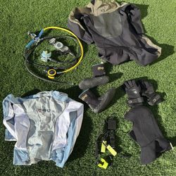Scuba Equipment Bundle, Regulator, Wetsuit Etc