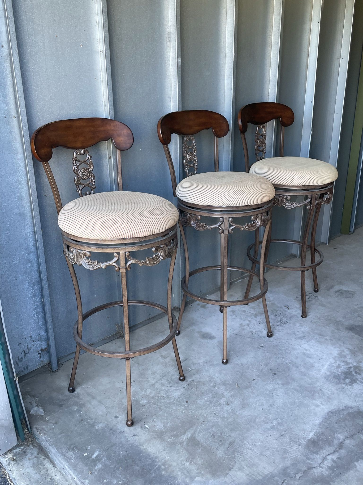 Like New Three Iron Stools