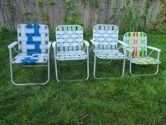 Vintage aluminum folding lawn chairs