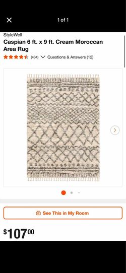 BRAND NEW Caspian 6 ft. x 9 ft. Cream Moroccan Area Rug