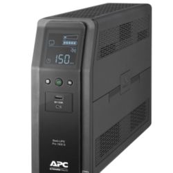 APC Back-UPS Pro, 1500VA/900W, Tower, 120V, 10x NEMA 5-15R outlets, AVR, USB Type A + C ports, LCD, User Replaceable Battery