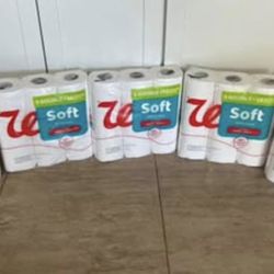 5 Total Walgreens Brand: 3 Pack of Toilet Paper 9 Double rolls and 2 Pack Paper Towels 6 Large Rolls