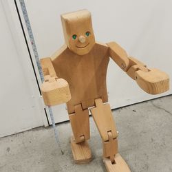 Vintage Wooden robot,  adjustable