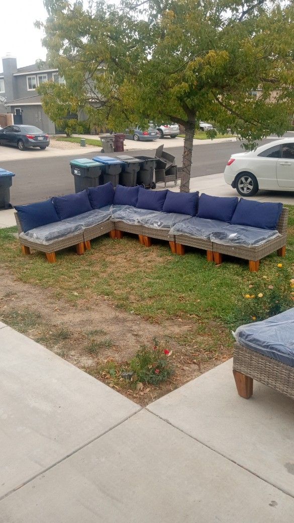 Blue Patio Set Outdoor Patio Furniture Patio Chairs Patio Sofa Brand New Patio Set