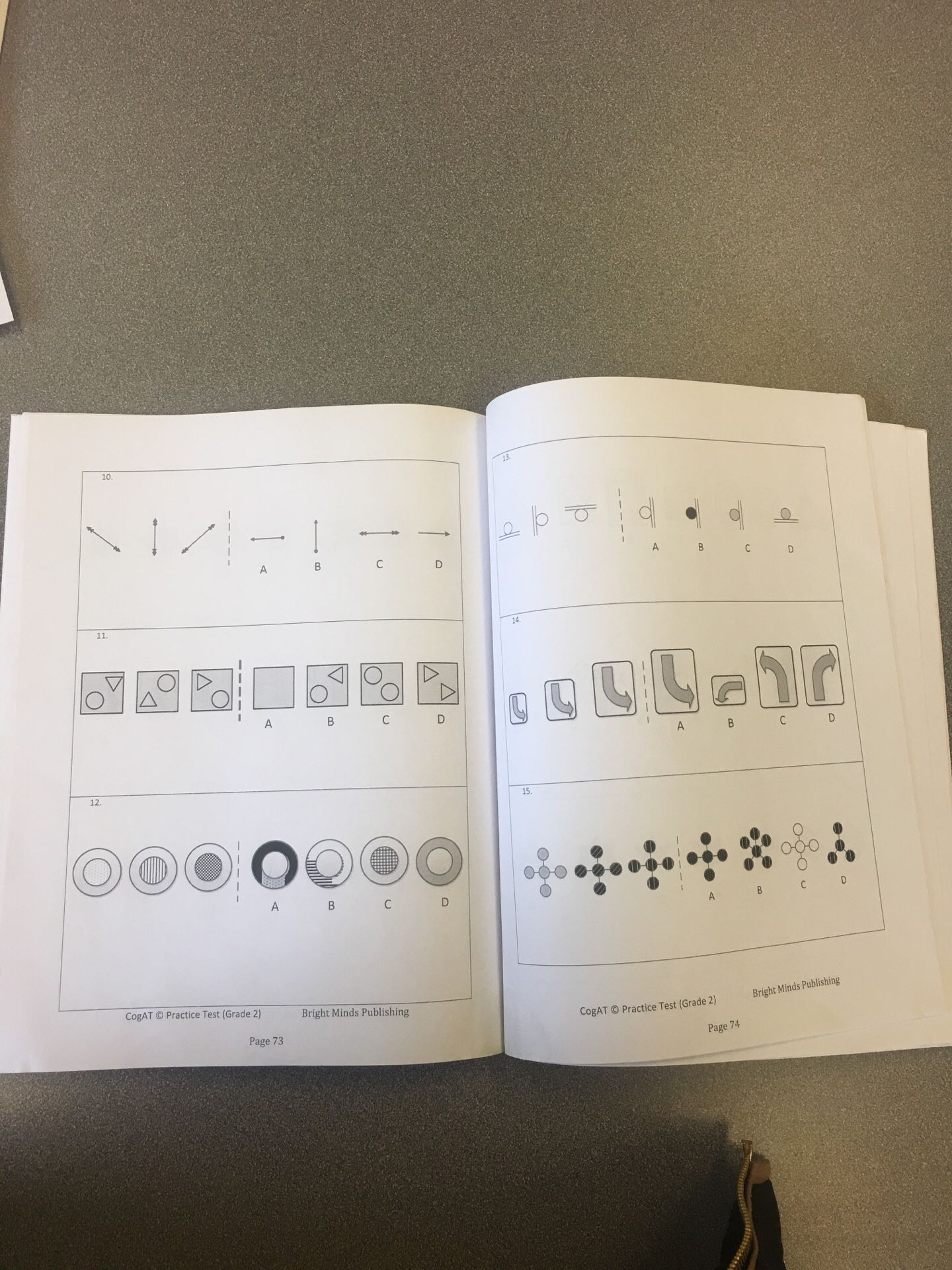 CoGAT Practice Test Grade 2 second grade Like New, Bright Minds Publishing with answer keys
