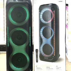 Rechargeable Karaoke Speaker w/ 3x8” Woofers
