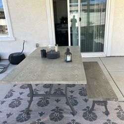 Patio table and bench