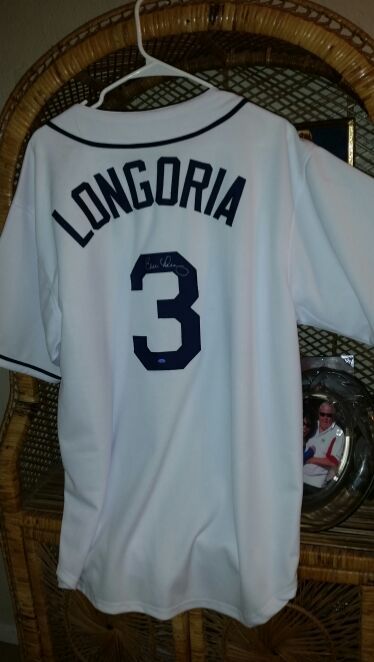 Evan Longoria signed jersey with Mead chasky sports enterprise