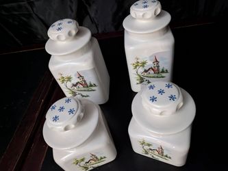 set of ceramic kitchen canisters