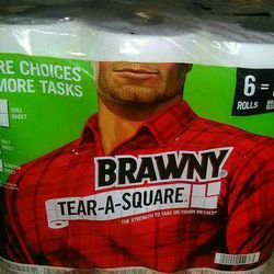 Brawny paper towels tear a square 6=9 