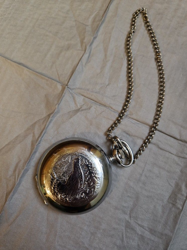 vintage mechanical Molnija pocket watch made in the USSR.