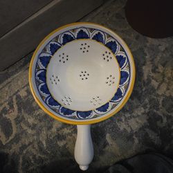 Vintage beetle ceramic strainer made in italy