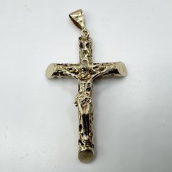 10k Yellow Gold 2” Crucifix Pendant 6.2 Grams 11047689