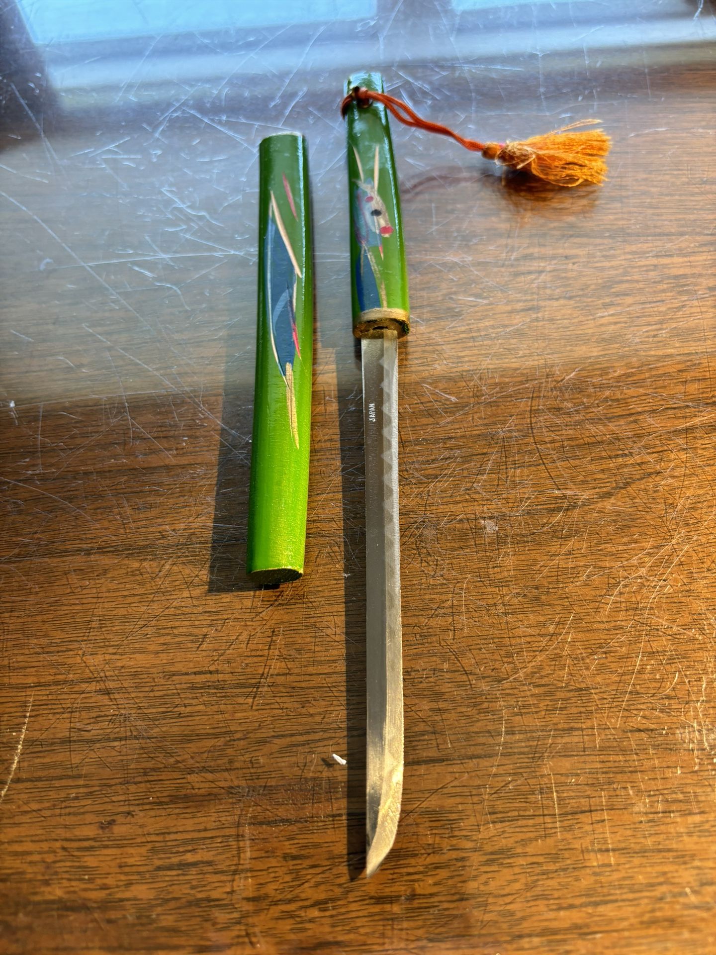 1950’s Japanese Tango Wood/Steel Letter Opener And Scabbard for Sale in