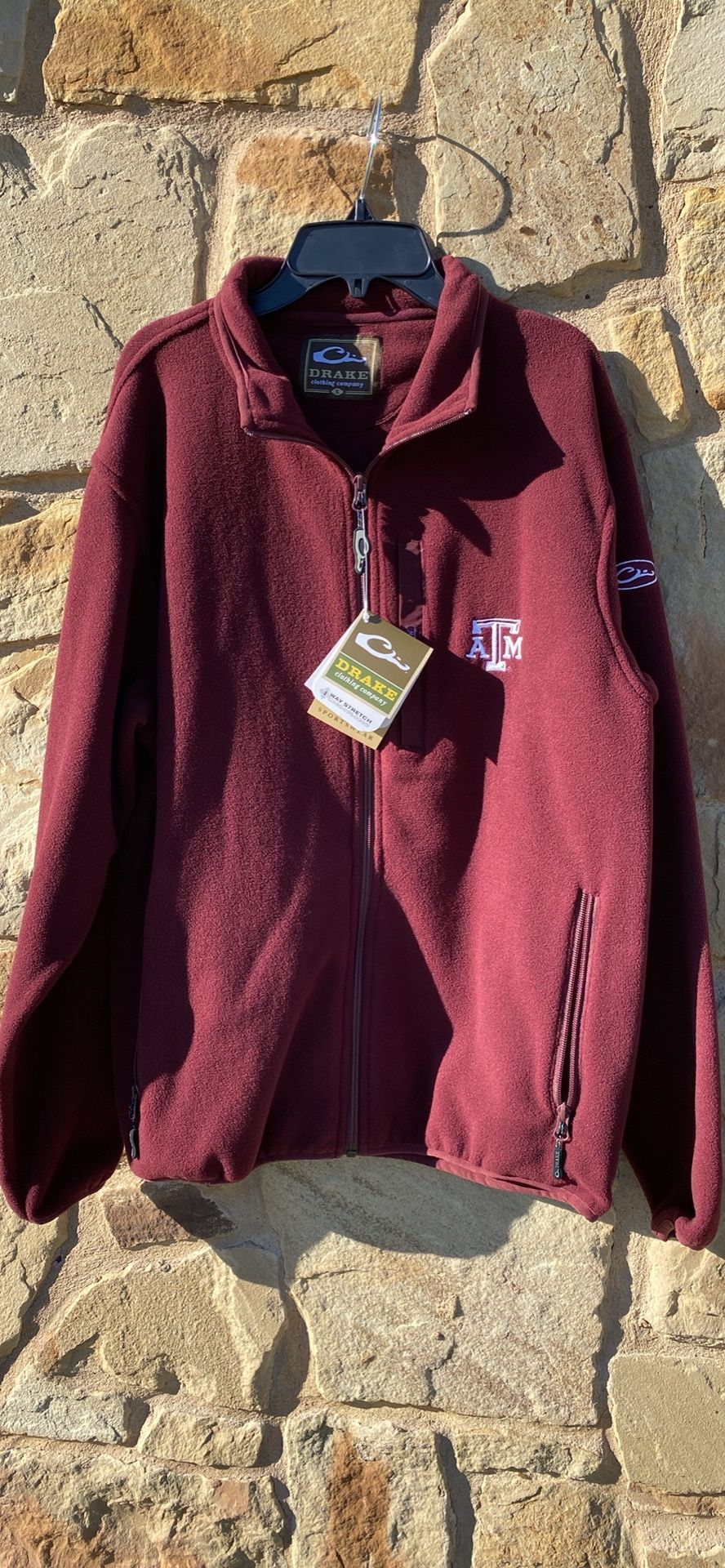 NWT Men Size Small Drake TAMU Fleece Jacket-FIRM
