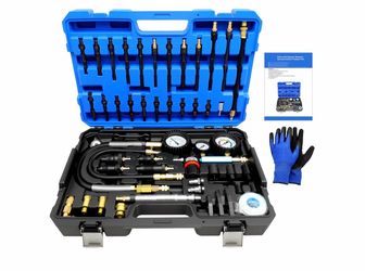 47PCS Compression and Leakage Test Kit Petrol & Diesel Compression Tester