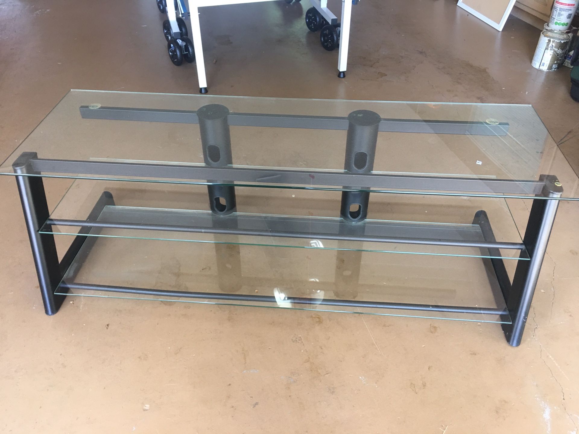 TV stand with tempered glass. Very heavy