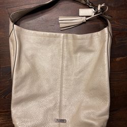 Coach Madison Leather Phoebe Shoulder Bag in bone