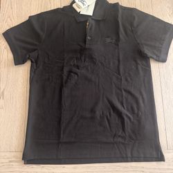 Burberry Black Polo Shirt Men’s Size Large – New w/ Tags Designer Classic