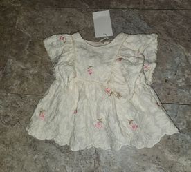 Zara toddler flower embroidered shirt new