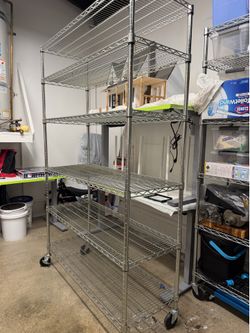 6 tier shelving unit with wheels
