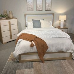 Bedroom Set new led bed light headboard chest and nightstand